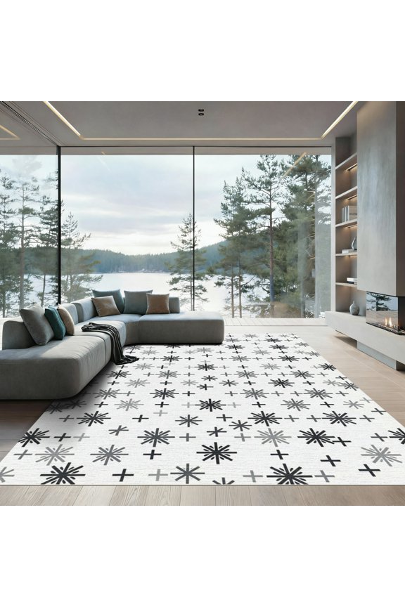 2 Pack Valances for Windows 42 x 18 Inch, Grey Decorative Kitchen Curtain Valance, Modern Abstract Art Ombre Striped Rod Pocket Short Curtains Window Treatment for Bathroom/Cafe