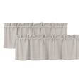 thumbnail image 1 of 2 Pack Valances for Windows 42 x 18 Inch, Modern Simple Styles Decorative Kitchen Curtain Valance, Vintage Rustic Polka Dots Gray Rod Pocket Short Curtains Window Treatment for Bathroom/Cafe, 1 of 9