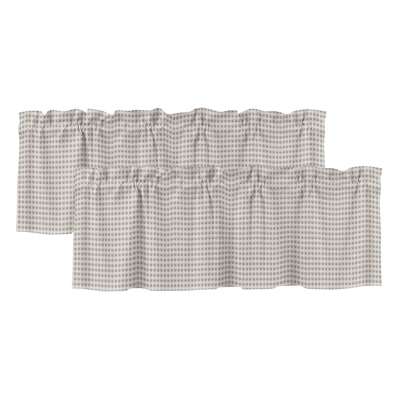 2 Pack Valances for Windows 42 x 18 Inch, Modern Simple Styles Decorative Kitchen Curtain Valance, Vintage Rustic Polka Dots Gray Rod Pocket Short Curtains Window Treatment for Bathroom/Cafe