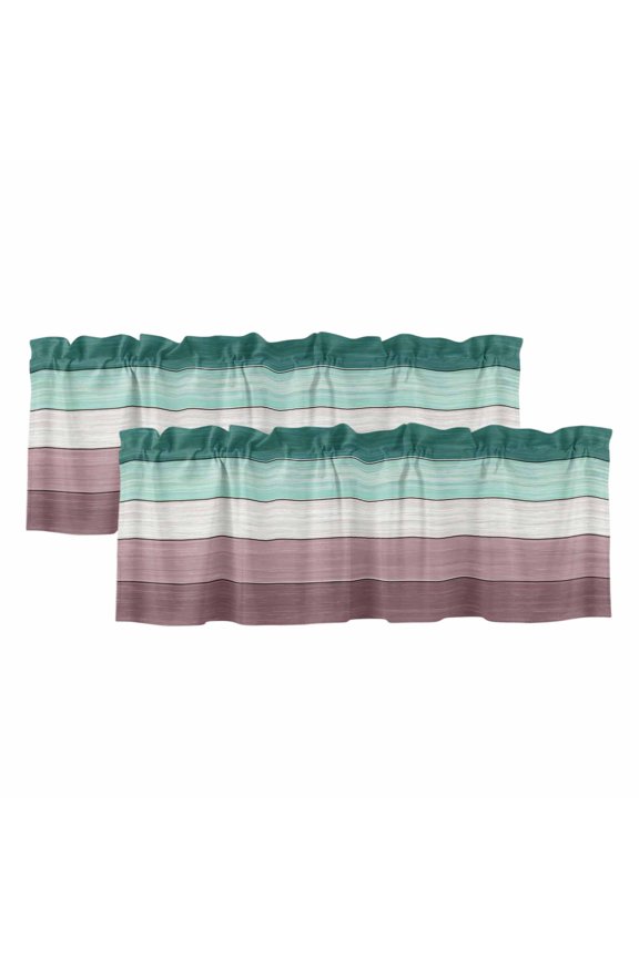 2 Pack Valances for Windows 42 x 18 Inch, Ombre Gray Geometric Decorative Kitchen Curtain Valance, Modern Abstract Art Rod Pocket Short Curtains Window Treatment for Bathroom/Cafe