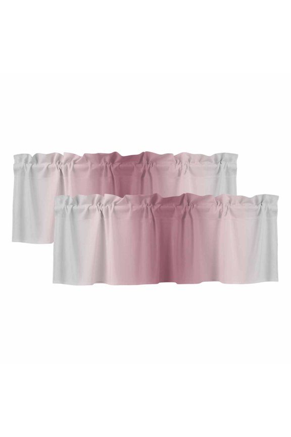 2 Pack Valances for Windows 54 x 18 Inch, Pink Grey Ombre Decorative Kitchen Curtain Valance, Farmhouse Gradient Minimalist Rod Pocket Short Curtains Window Treatment for Bathroom/Cafe