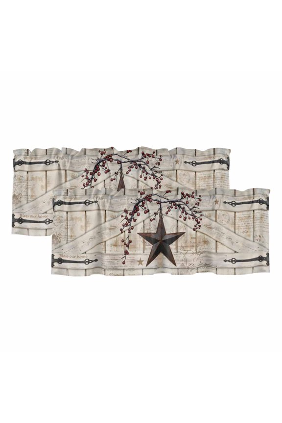 2 Pack Valances for Windows 54 x 18 Inch, Spring Floral Decorative Kitchen Curtain Valance, Elegant Flowers Farmhouse Botanical Rod Pocket Short Curtains Window Treatment for Bathroom/Cafe