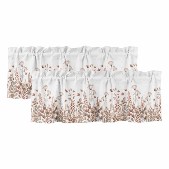 2 Pack Valances for Windows 54 x 18 Inch, Seahorse Coastal Decorative Kitchen Curtain Valance, Summer Beach Ocean Nautical Coral Rod Pocket Short Curtains Window Treatment for Bathroom/Cafe