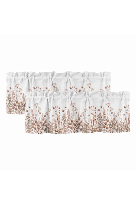 2 Pack Valances for Windows 54 x 18 Inch, Seahorse Coastal Decorative Kitchen Curtain Valance, Summer Beach Ocean Nautical Coral Rod Pocket Short Curtains Window Treatment for Bathroom/Cafe