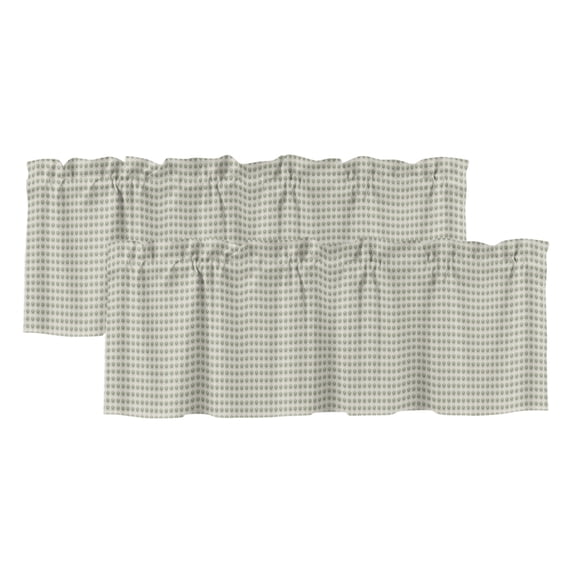 2 Pack Valances for Windows 60 x 18 Inch, Modern Minimalist Art Decorative Kitchen Curtain Valance, Rustic Polka Dots Farmhouse Green Rod Pocket Short Curtains Window Treatment for Bathroom/Cafe