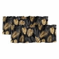 thumbnail image 1 of 2 Pack Valances for Windows, Black Golden Palm Leaf Window Valances for Living Room/Bedroom/Bathroom, Tropical Plant Modern Luxury Light Filtering Kitchen Curtain Valance 42"W x12" L, 1 of 9