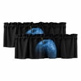 thumbnail image 1 of 2 Pack Valances for Windows, Blue Fruit Window Valances for Living Room/Bedroom/Bathroom, Modern Minimalist Decor Black Background Light Filtering Kitchen Curtain Valance 60"W x18" L, 1 of 9