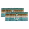 thumbnail image 1 of 2 Pack Valances for Windows, Blue Teal Anchor Window Valances for Living Room/Bedroom/Bathroom, Retro Brown Nautical Coastal Light Filtering Kitchen Curtain Valance Window Treatment 54"W x18" L, 1 of 9