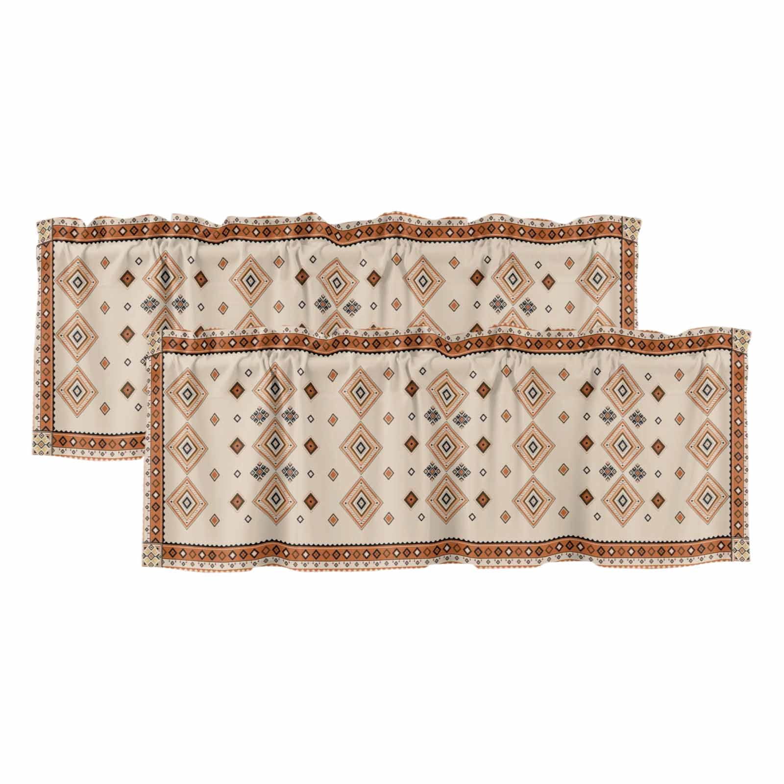 2 Pack Valances for Windows, Boho Geometric Window Valances for Living ...