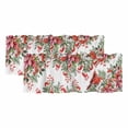 thumbnail image 1 of 2 Pack Valances for Windows, Cardinal Bird Window Valances for Living Room/Bedroom/Bathroom, Winter Poinsettia Berry Pine Cones Floral Light Filtering Kitchen Curtain Valance 42"W x18" L, 1 of 9