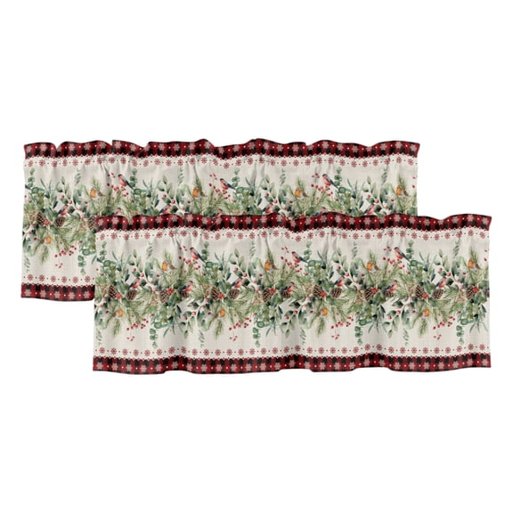 2 Pack Valances for Windows, Navy Blue Happy Birthday Window Valances ...