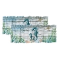 2 Pack Valances for Windows, Coastal Seahorse Window Valances for ...
