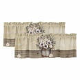 thumbnail image 1 of 2 Pack Valances for Windows, Farmhouse Flowers Window Valances for Living Room/Bedroom/Bathroom, Retro Floral Leaves Country Wood Board Light Filtering Kitchen Curtain Valance 42"W x18" L, 1 of 9