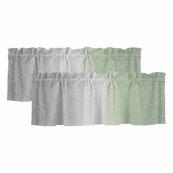 Windows Apps Retro 2 Pack Valances for Windows, Green Grey Ombre Window Valances for ...