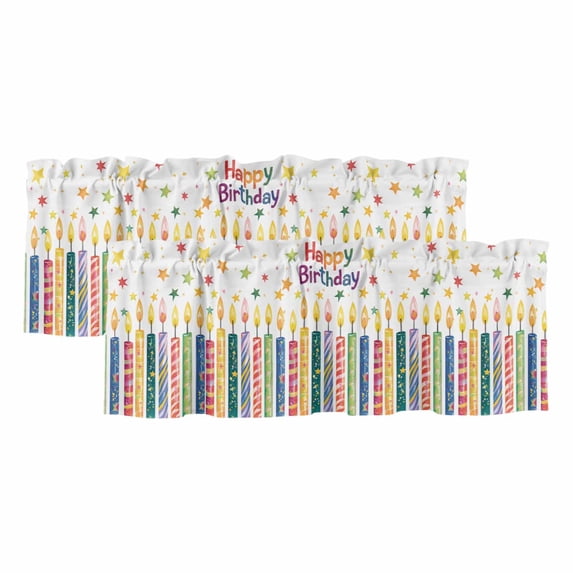 2 Pack Valances for Windows, Happy Birthday Window Valances for Living ...