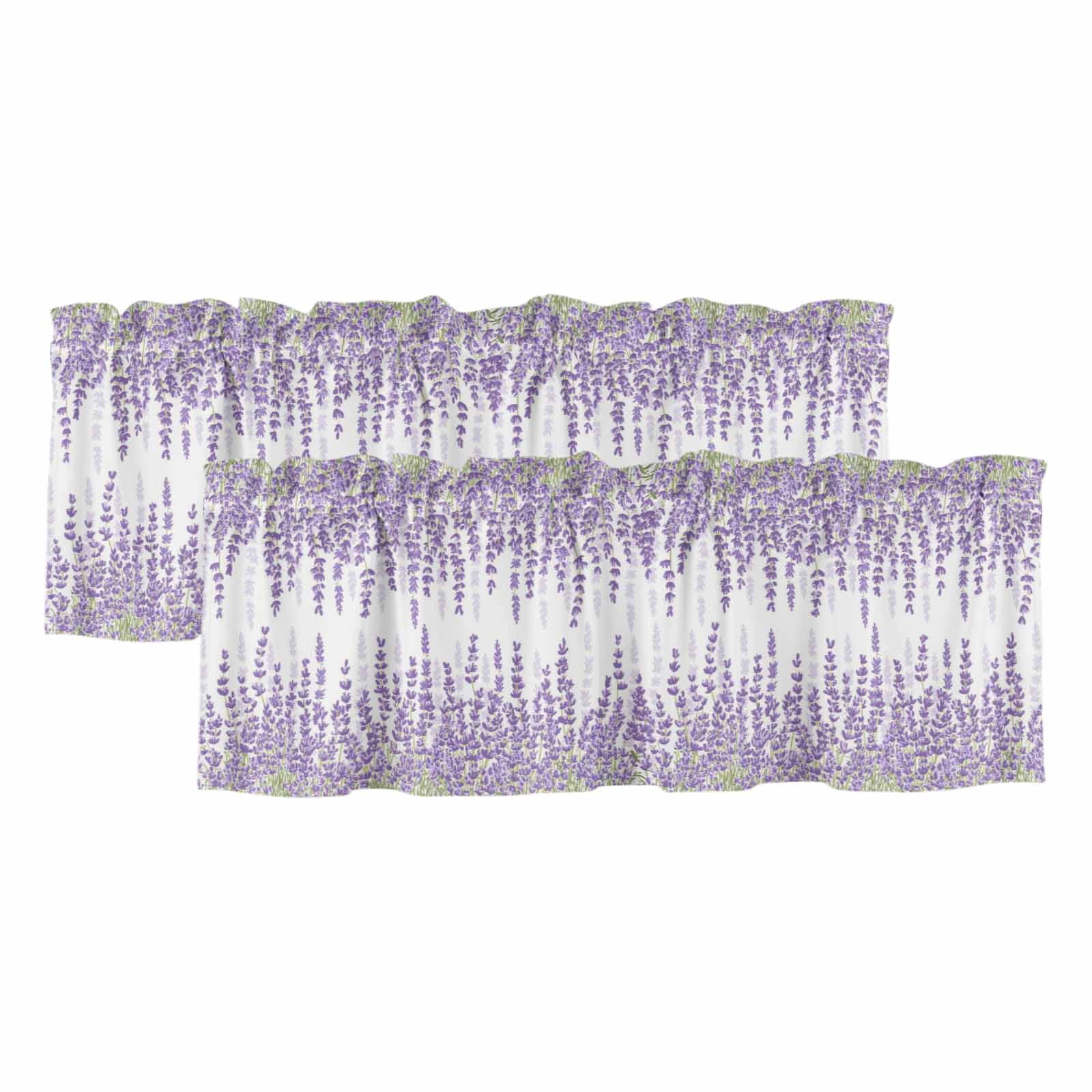 2 Pack Valances for Windows, Lavender Window Valances for Living Room ...