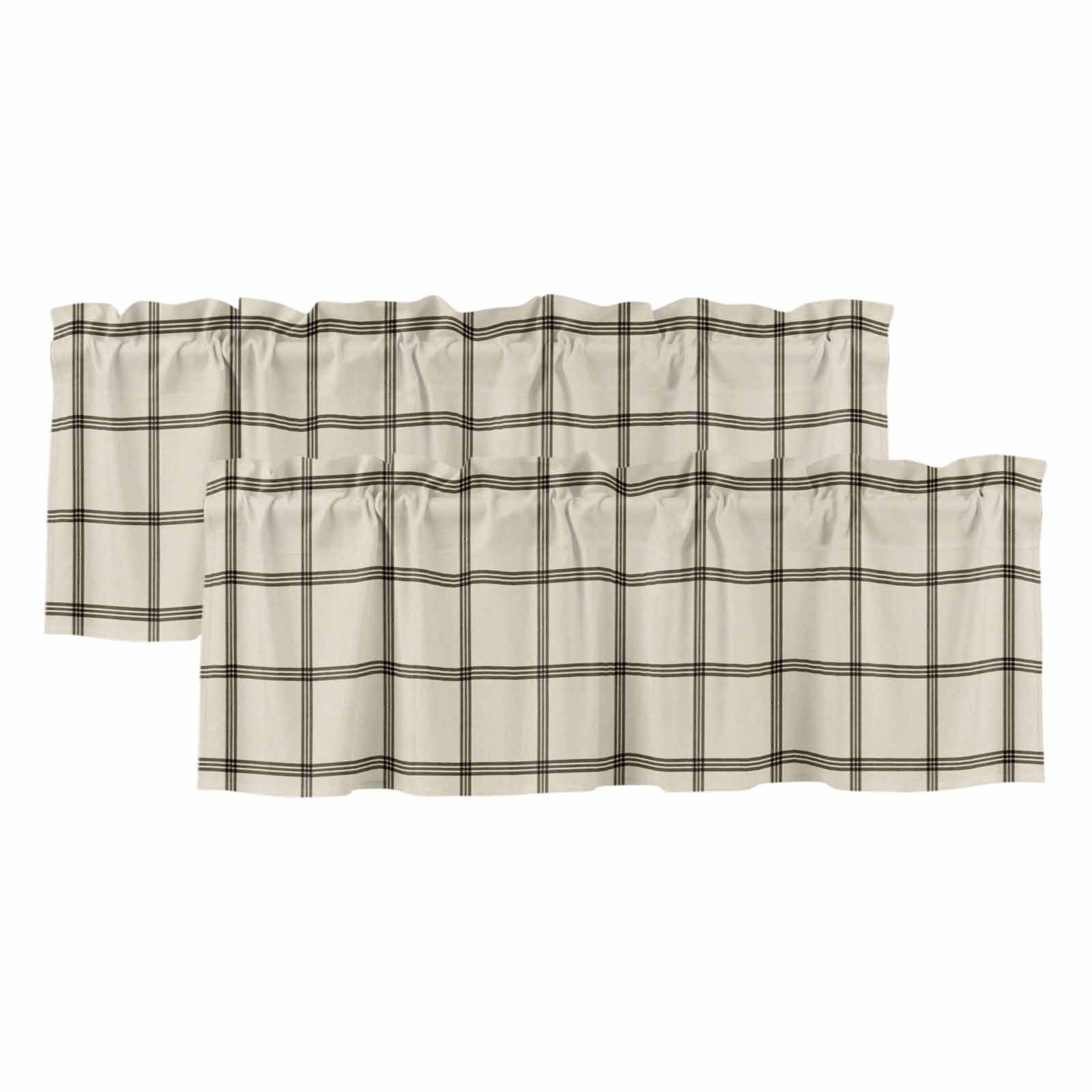 2 Pack Valances for Windows, Linen Buffalo Check Window Valances for ...