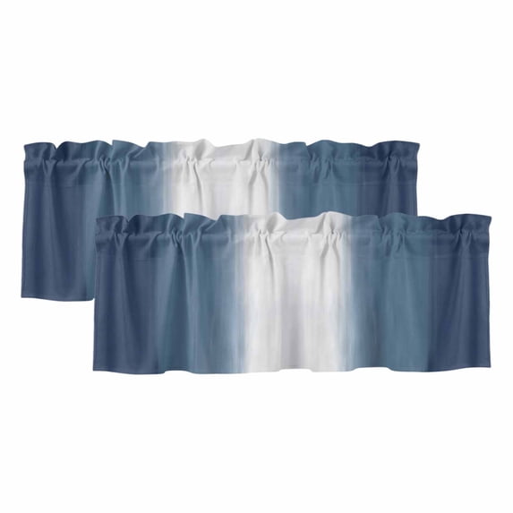 2 Pack Valances for Windows, Navy Blue Ombre Window Valances for Living ...