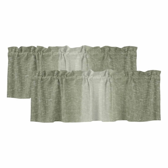 Windows Apps Retro 2 Pack Valances for Windows, Olive Green Ombre Window Valances for ...
