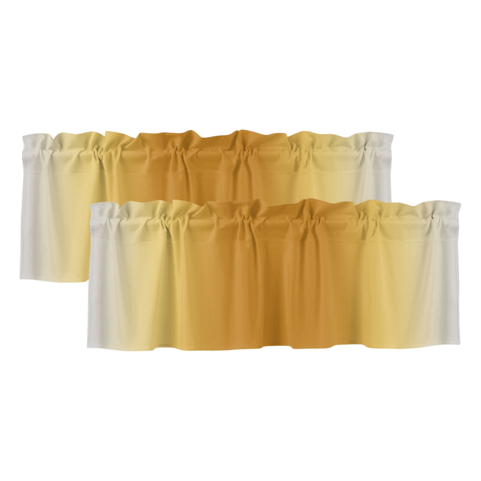2 Pack Valances for Windows, Ombre Mustard Yellow Window Valances for ...