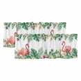 thumbnail image 1 of 2 Pack Valances for Windows, Pink Flamingo Birds Window Valances for Living Room/Bedroom/Bathroom, Summer Tropical Plants Flowers Light Filtering Kitchen Curtain Valance Window Treatment 60"W x18" L, 1 of 9