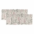 thumbnail image 1 of 2 Pack Valances for Windows, Pink Grey Botanical Window Valances for Living Room/Bedroom/Bathroom, Rustic Country Spring Floral Summer Leaf Light Filtering Kitchen Curtain Valance 42"W x12" L, 1 of 9