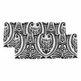 thumbnail image 1 of 2 Pack Valances for Windows, Polynesia Texture Window Valances for Living Room/Bedroom/Bathroom, Vintage Floral Tribe Abstract Art Black Light Filtering Kitchen Curtain Valance 54"W x18" L, 1 of 9