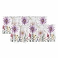 thumbnail image 1 of 2 Pack Valances for Windows, Purple Flowers Blossom Window Valances for Living Room/Bedroom/Bathroom, Spring Pastoral Garden Wildflowers Light Filtering Kitchen Curtain Valance 54"W x18" L, 1 of 9