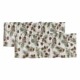 thumbnail image 1 of 2 Pack Valances for Windows, Sage Green Christmas Window Valances for Living Room/Bedroom/Bathroom, Xmas Botanical Pine Cones Light Filtering Kitchen Curtain Valance Window Treatment 54"W x18" L, 1 of 9