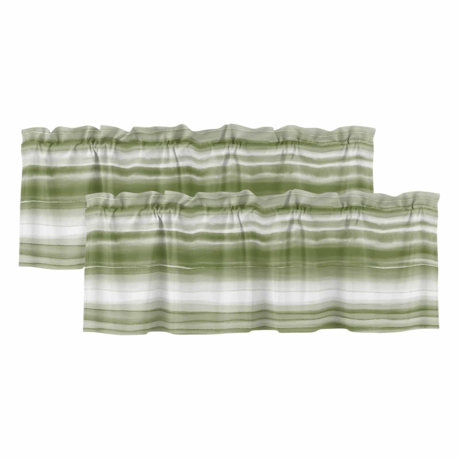 2 Pack Valances for Windows, Sage Green Ombre Window Valances for ...
