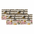 thumbnail image 1 of 2 Pack Valances for Windows, Spring Bees Daisy Window Valances for Living Room/Bedroom/Bathroom, Rustic Tulips Dots Brown Striped Burlap Light Filtering Kitchen Curtain Valance 60"W x18" L, 1 of 9