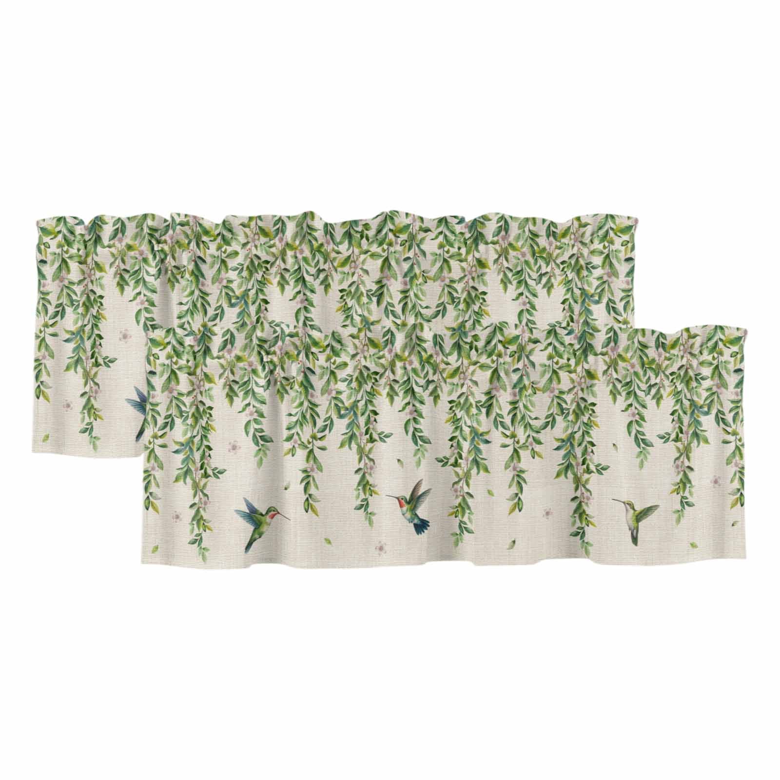 2 Pack Valances for Windows, Spring Botanical Window Valances for ...