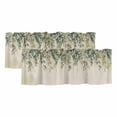 thumbnail image 1 of 2 Pack Valances for Windows, Spring Eucalyptus Window Valances for Living Room/Bedroom/Bathroom, Summer Botanical Leaves Beige Watercolor Light Filtering Kitchen Curtain Valance 54"W x18" L, 1 of 9
