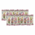 thumbnail image 1 of 2 Pack Valances for Windows, Spring Gnomes Window Valances for Living Room/Bedroom/Bathroom, Vintage Botanical Blossom Rose Leaves Light Filtering Kitchen Curtain Valance 60"W x18" L, 1 of 9