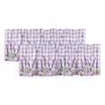 thumbnail image 1 of 2 Pack Valances for Windows, Spring Lavender Floral Window Valances for Living Room/Bedroom/Bathroom, Flowers Butterfly Purple Plaid Light Filtering Kitchen Curtain Valance 60"W x18" L, 1 of 9