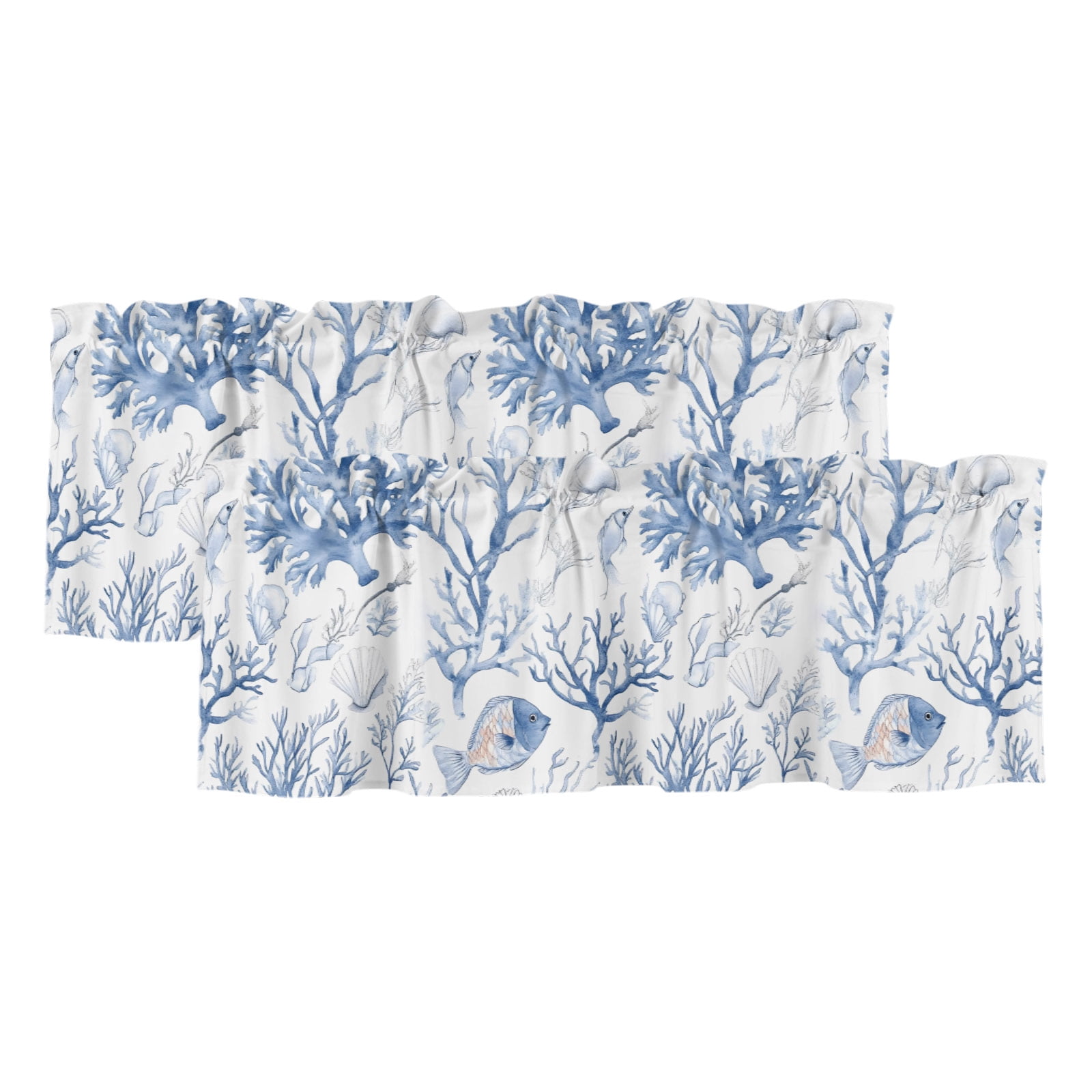 Picture of 2 Pack Valances for Windows, Summer Coral Window Valances for Living ...
