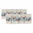 thumbnail image 1 of 2 Pack Valances for Windows, Summer Starfish Window Valances for Living Room/Bedroom/Bathroom, Blue Conch Coral Ocean Retro Beige Light Filtering Kitchen Curtain Valance Window Treatment 60"W x18" L, 1 of 9