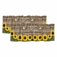 thumbnail image 1 of 2 Pack Valances for Windows, Sunflowers Hope Window Valances for Living Room/Bedroom/Bathroom, Farmhouse Floral Brown Wooden Grain Light Filtering Kitchen Curtain Valance 60"W x18" L, 1 of 9