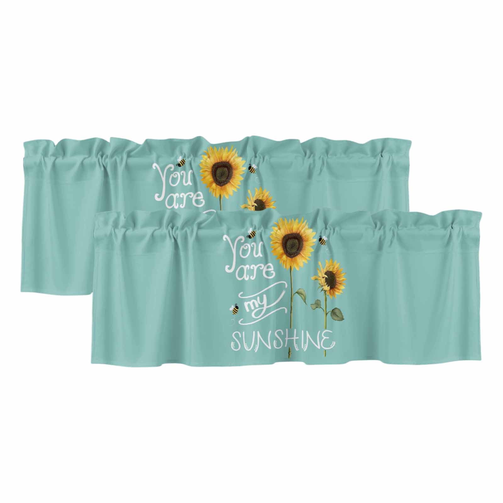 2 Pack Valances for Windows, Sunflowers Window Valances for Living Room ...