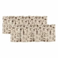 thumbnail image 1 of 2 Pack Valances for Windows, Vintage Cafe Window Valances for Living Room/Bedroom/Bathroom, Coffee Making Tools Beans Cups Moka Pot Tan Light Filtering Kitchen Curtain Valance 42"W x12" L, 1 of 9