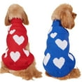 thumbnail image 1 of 2 Pack, Valentine's Day Dog Cat Sweater Dog Cat Valentines Day Clothes For Cat Dog Valentines Outfit Knitted Dog Cat Sweaters For Small Medium Large Dogs Pet, 1 of 8