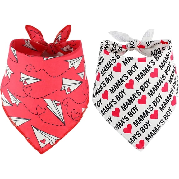 2 Pack Valentine''s Dog Bandana, Puppy Valentine Scarfs for Small Medium Large Dogs Cats