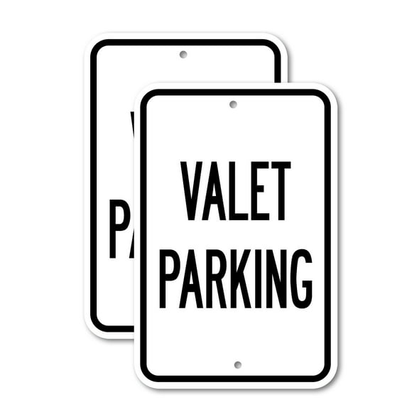 (2 Pack) Valet Parking | 12" X 18" Heavy-Gauge Aluminum Sign | Rust Free Aluminum, Weather Resistant, Waterproof, Fade Resistant, 2 Pre-drilled Holes
