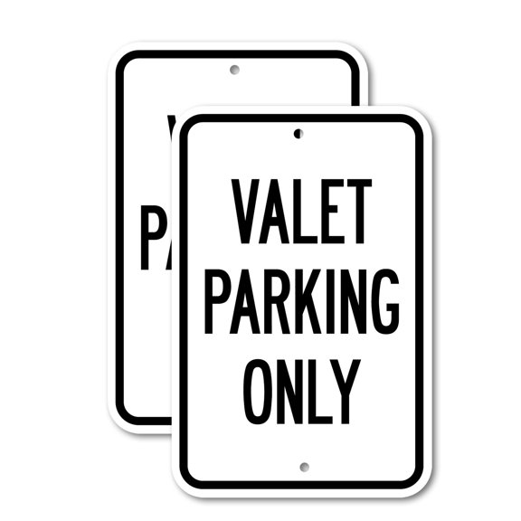 (2 Pack) Valet Parking Only | 12" X 18" Heavy-Gauge Aluminum Sign | Rust Free Aluminum, Weather Resistant, Waterproof, Fade Resistant, 2 Pre-drilled Holes