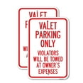 thumbnail image 1 of (2 Pack) Valet Parking Only Violators Will Be Towed at Owner's Expenses | 12" X 18" Heavy-Gauge Aluminum Sign | Rust Free Aluminum, Weather Resistant, Waterproof, Fade Resistant, 2, 1 of 4