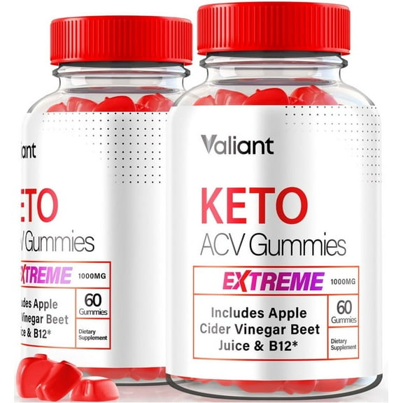 (2 Pack) Valiant Keto ACV Gummies Extreme - Premium Keto + ACV Supplement, Keto Gummies Plus Apple Cider Vinegar, All Natural 4000mg Gummy, Official ValiantExtreme Reviews (120 Gummies)