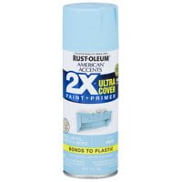 2-Pack Value - Rust-oleum american accents ultra cover 2x satin aqua spray paint and primer in 1, 12 oz