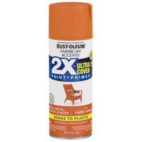 2-Pack Value - Rust-oleum american accents ultra cover 2x satin rustic orange spray paint and primer in 1, 12 oz