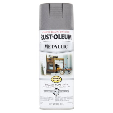 2-Pack Value - Rust-oleum stops rust metallic charcoal brilliant metal finish spray paint, 11 oz