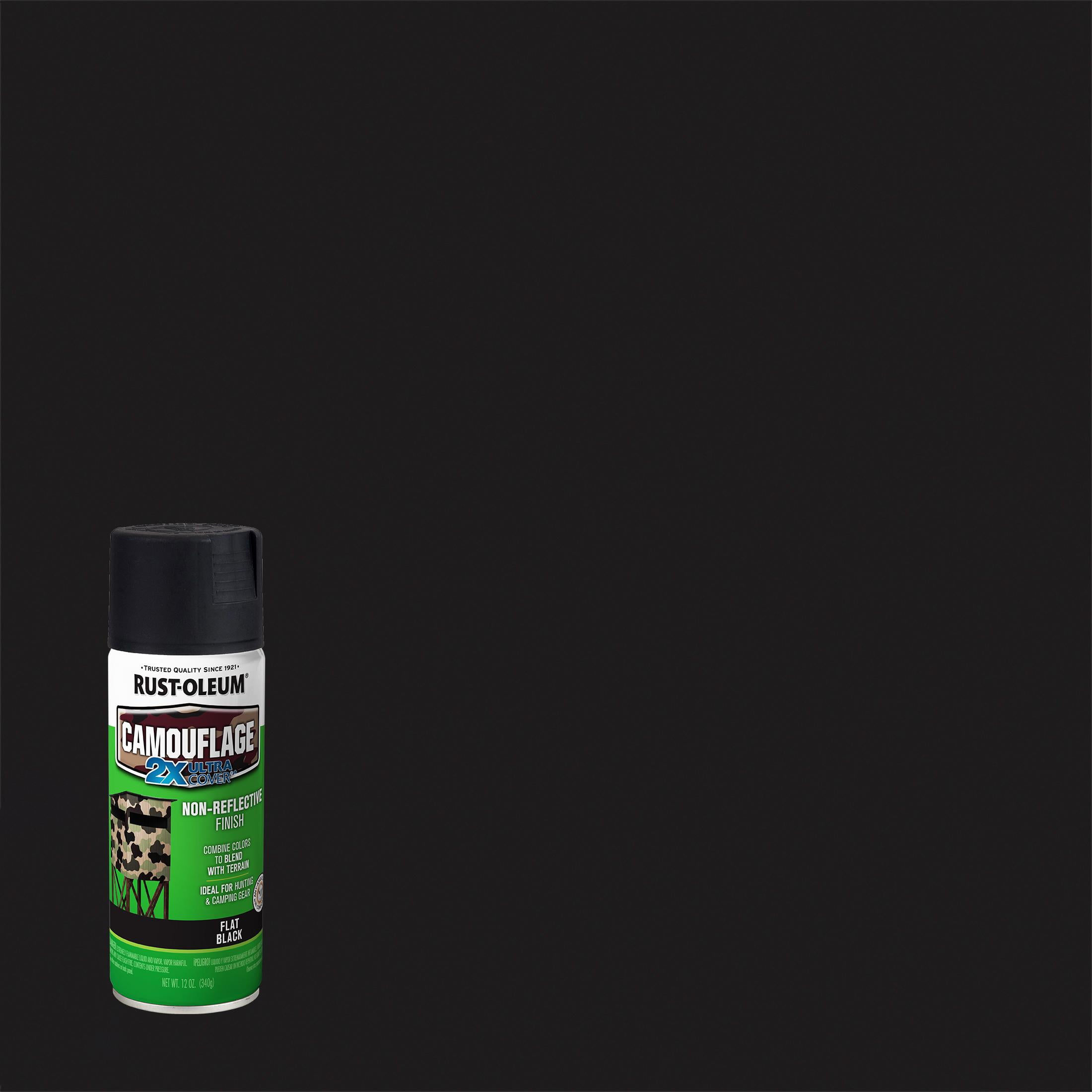 2Pack Value Rust oleum ultra cover camo flat black spray paint